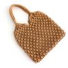 Bolso de Paja con Malla Calada de Cuerda de Algodón Tejido a Mano Bolso de Compras Vacaciones Bolso de Paja Red de Pesca Bolso de Playa para Mujeres