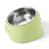 Comedero para Gatos con Boca Inclinada para Proteger el Cuello y Evitar Volcarse, Comedero para Perros de Acero Inoxidable, Bebedero, Gran Capacidad, Extraíble, Fácil de Limpiar, Comedero para Mascotas