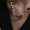 Collar Ottock con Cuentas de Gradiente Maillard Estilo Coreano Moda Industria Pesada Combinación Total Cadena de Lana Simple para Ir al Trabajo Cadena para Clavícula para Mujer