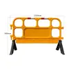 Valla de Barrera de Aislamiento de Guardarraíl de Plástico Amarillo de 1.5m Barrera Protectora Móvil Temporal de Construcción Barrera para Caballos