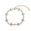 Estilo Similar a TikTok Exquisito Circonita Flor de Cuatro Hojas Pulsera para Mujer Lujo Ligero Estrella de Circonio Hombres Pulsera de Nicho de Alta Gama Joyería