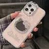 Adecuado para Carcasa Apple 18Promax con Patrón-Gato Kt Espejo Inglés Funda para Teléfono Móvil Iphone17 15 Espejo de Maquillaje 16