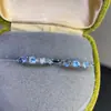 Pendientes de Plata de Ley 925 con Aguamarina Natural Incrustada Anillo para Mujer Joyería de Piedras Preciosas de Colores Dropshipping