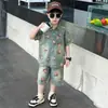 Ropa de Nezha para niños, chaqueta camisa de manga corta de verano, ropa elegante para niños pequeños, traje delgado de mezclilla de verano