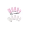 Uñas Vestibles de Comercio Exterior, Uñas Cortas Blancas y Rosas con Lunares Simples, Más Vendidas, Arte de Uñas que Ilumina la Piel, Uñas Postizas Vestibles