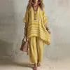 Moda Femenina Europea y Americana Nueva de Verano 2026: Conjunto de Ropa de Trabajo Elegante y Casual, Atuendo Rayado Elegante para el Día a Día