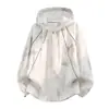 Artículo esencial del guardarropa masculino: sudadera con capucha estampada de secado rápido, holgada y ligera, transpirable, chaqueta deportiva casual para primavera y otoño