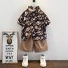 Traje de Praia Infantil 2025 Novo Verão Estilo Bebê Camisa Conjunto de Duas Peças Roupas para Férias na Praia Havaí