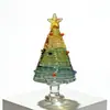 Nuevo Árbol de Navidad Inclinado de 8.5cm Envuelto en Alambre Árbol de Navidad Envuelto en Alambre de Vidrio Zibo Exhibición de Artesanías de Vidrio Navideñas