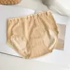 Calcinha Feminina Estilo Japonês Menina Doce Borda da Orelha Suave Padrão de Cânhamo Cremoso Sem Costura Cintura Média Fresca