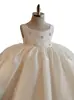 Vestido formal de princesa para niña 2026 de satén blanco con pedrería