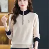 Suéter de Punto Gris Estilo Coreano Nuevo Invierno 2026 para Mujer, Casual, Sencillo, Único, Adelgazante, Top de Manga Larga