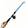 Carretilha de Pesca EspessaVara de Mar Pequena TelescópicaVara de Pesca Infantil com CarretilhaVara de Pesca de Gelo de Fibra de Vidro para Pescar Caranguejos e Camarões