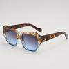 Gafas de sol de mujer transfronterizas europeas y americanas para uñas de arroz, diseño de color en contraste de nicho, gafas de sol de montura gruesa, gafas de sol anti-ultravioleta UV400