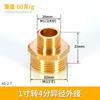 Conector de Tubo de Entrada de Agua Roscado de Latón de 4 Puntos Doble Rosca Externa Conexión Directa a 6 Puntos Rosca Corta de 1 Pulgada Accesorios