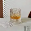 Vaso Rotatorio Popular para Whisky, Vaso Giratorio Luminoso, Vaso de Vino de Vidrio en Relieve de Lujo Moderno, Vaso para Licores