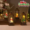Lámpara de Viento Navideña Rellena de Agua Luz Led de Cristal Papá Noel Decoración para Fiesta Navideña Adornos Regalos de Navidad