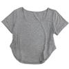 Camiseta drapeada de cuello cuadrado de modal Spice Girl para mujer, de manga corta, fina, elástica, ajustada, adelgazante, combinable con todo, de verano