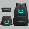 Nuevo Elfo Baokemeng Pokémon Juego Periférico Mochila Bolsa de Almuerzo Estuche Tres Piezas Mochila Escolar Luminosa