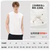 Colete à prova d'água, à prova de óleo e à prova de sujeira 200g de algodão puro para homens, novo estilo de verão, camiseta básica sem mangas de gola redonda solta, top básico versátil para homens