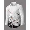 Elegante camisa casual de negocios para hombre, camisa transfronteriza estampada de manga larga, nueva camisa transfronteriza de talla grande