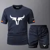 Nuevo Conjunto de Dos Piezas para Hombre, Moderno, Cuello Redondo, Manga Corta, Verano, Casual, Deportivo, Shorts de Fitness, Transpirable, Secado Rápido, Listo para la Venta