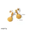 Moda europea y americana simples pendientes de acero inoxidable con forma de concha pendientes de concha estrella de mar para mujer oro de 18k acero inoxidable joyería transfronteriza