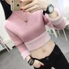 Suéter de Veludo de Gola Alta para Mulheres, Roupas de Outono e Inverno, Camisa de Base Tricotada de Veludo Espesso, Top Interno de Estilo Elegante