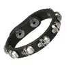 Direto da Fábrica Japonês e Coreano Popular Pulseira de Couro Atacado Pulseira de Couro de Vaca Linha Única Pulseira Punk Caveira