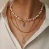 Jóias da moda estrela de cinco pontas europeias e americanas transfronteiriças colar feminino simples de bom gosto clavícula atacado