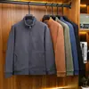 Chamarra con cierre Otoño/Invierno 2024 para hombres de mediana edad, Top cálido tipo polar con retazos, Camisa base