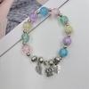 Nueva pulsera de cuentas de cristal de flor caliente, pulsera de cuentas colgantes de plata tailandesa de imitación, pulsera para estudiantes, pequeño regalo, tienda de 2 yuanes