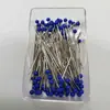 Alfinetes de posicionamento de vidro colorido para costura de roupas, alfinetes de pérola DIY de 38 mm, alfinetes de fixação para decoração de buquês.