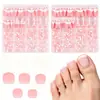 Set de 160 piezas de pegatinas para uñas de los pies, un producto popular transfronterizo, con pegatinas para uñas de los pies de color nude, bordes blancos estilo francés y puntas cuadradas cortas