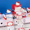 Mai Pin Stationery Auténtico Sanrio Hello Kitty Caja de Notas Desplegable Gato Kt Notas Adhesivas Reutilizables Notas Adhesivas Escribibles