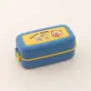 Lancheira Infantil Criativa de Desenho Animado com Duas Camadas, Fecho e Divisórias, para Cantina Escolar, Levar para Viagem, Bento Box Portátil