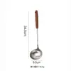 Venta al por mayor de fábrica espátula de acero inoxidable 304 para el hogar, cuchara sopera de cocina, cuchara para cocinar, espátula con mango de madera, utensilios de cocina, espátula para cocinar
