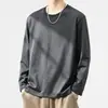 Camiseta deportiva casual para hombre de manga larga con estampado, moderna para adolescentes, adecuada para todas las estaciones, cuello redondo, top básico de manga larga