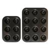 Cyber Celebrous Molde para Pastel de Arroz con Mantequilla Negro Antiadherente Molde para Madeleine 12 piezas Utensilio para Hornear Molde de Castaña Herramienta para Hornear Hogar