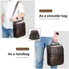 Dropshipping Transfronterizo Bolso de Hombro para Hombre de Cuero Genuino de Alta Gama Casual para Viajes Diarios Bolso Cruzado Vertical de Piel de Vaca de Primera Capa