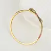Pulseira exótica de cobra europeia e americana pulseira de cabeça de cobra com banho de ouro cobre diamante joias de moda personalidade feminina atacado geração