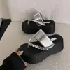 Sandalias de Moda de Verano para Mujer 2025 Nuevo Estilo Zapatos de Playa de Tacón Alto Plataforma de Suela Gruesa Sandalias de Tira Estilo Hada