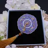 Espejo de Maquillaje Metálico Personalizado Estilo Antiguo, Relieve Tridimensional de Aleación de Zinc, Souvenir Cultural y Creativo, Espejo de Maquillaje Portátil de Mano