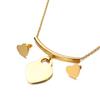 Fabricantes de fuentes suministran conjuntos de collar y pendientes con forma de corazón sencillos de moda de estilo japonés y coreano, joyería de temperamento para mujer.