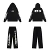 Sudadera con Estampado de Letras Hellstar Hellstar Conjunto de Pantalones Casuales Holgados para Hombre