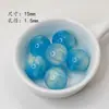 Cuentas de Piedra Ojo de Gato Imitación Color Degradado Redondas para Bolígrafo Cadena de Teléfono Pulsera Cadena de Bolso Accesorios de Joyería