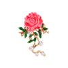 Broche de peonía de estilo chino para mujer, elegante y retro, con forma de rosa, accesorio de ropa de alta gama.
