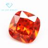 Piedra desnuda de circón naranja cuadrado grueso 5A, con base puntiaguda artificial, en forma de almohada, piedra blanca naranja, diamante CZ