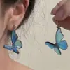 "Dança das Flores Sonho de Borboleta" Brincos de Borboleta com Gradiente Azul Fresco 2024 Nova Moda Brincos de Verão de Alta Qualidade