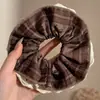 Scrunchie de malha grande estilo coreano para mulheres, acessório de cabelo estilo preguiçoso vintage, elástico para coque, enfeite de cabelo